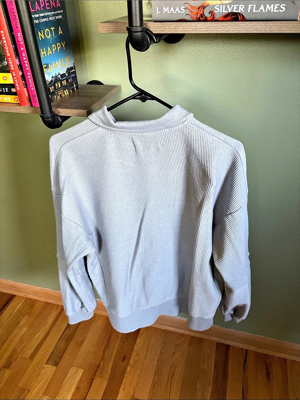 Thread & Supply Ribbed Snap Henley Blue Small - Picture 2 of 6